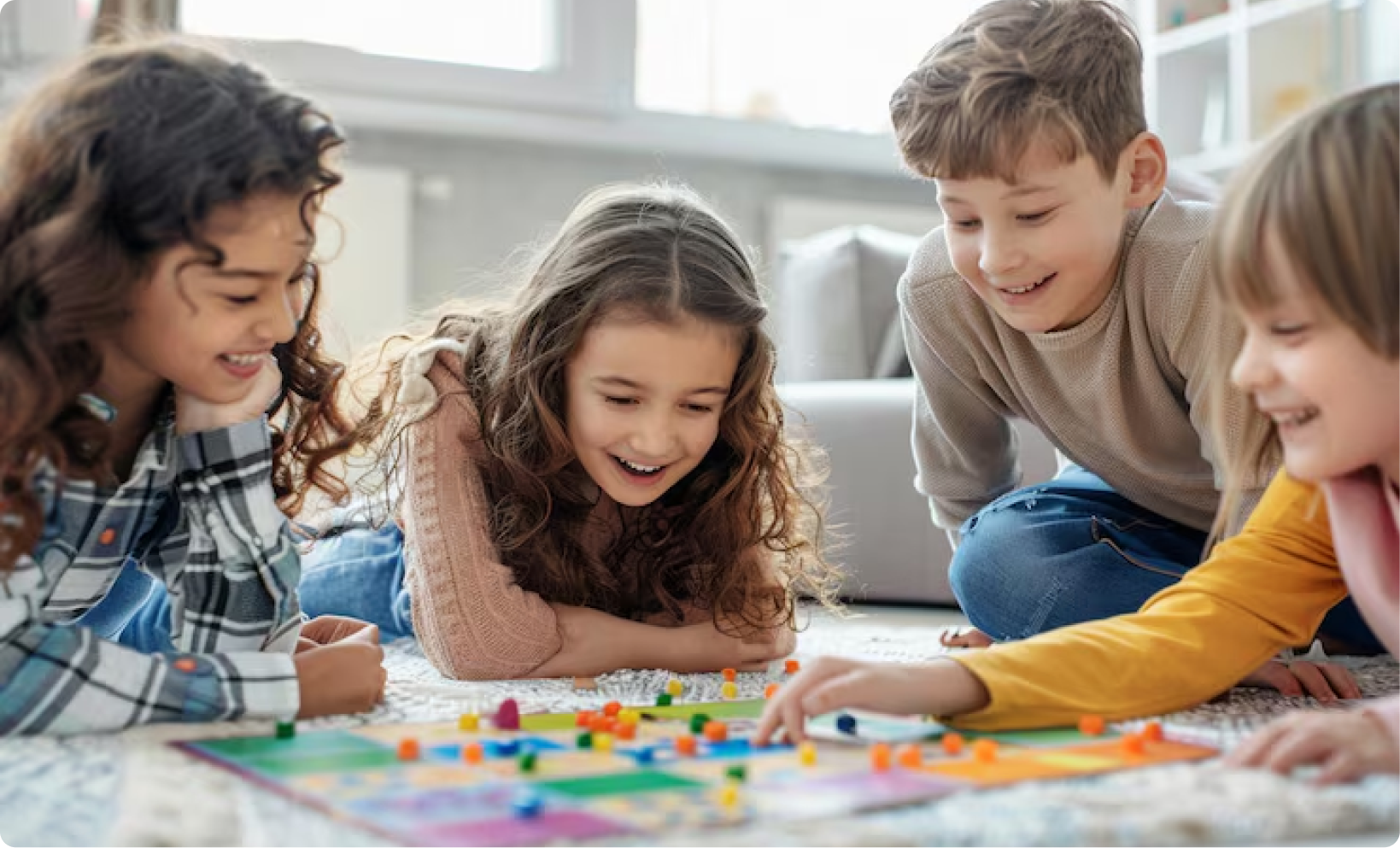 Children discovering and building together