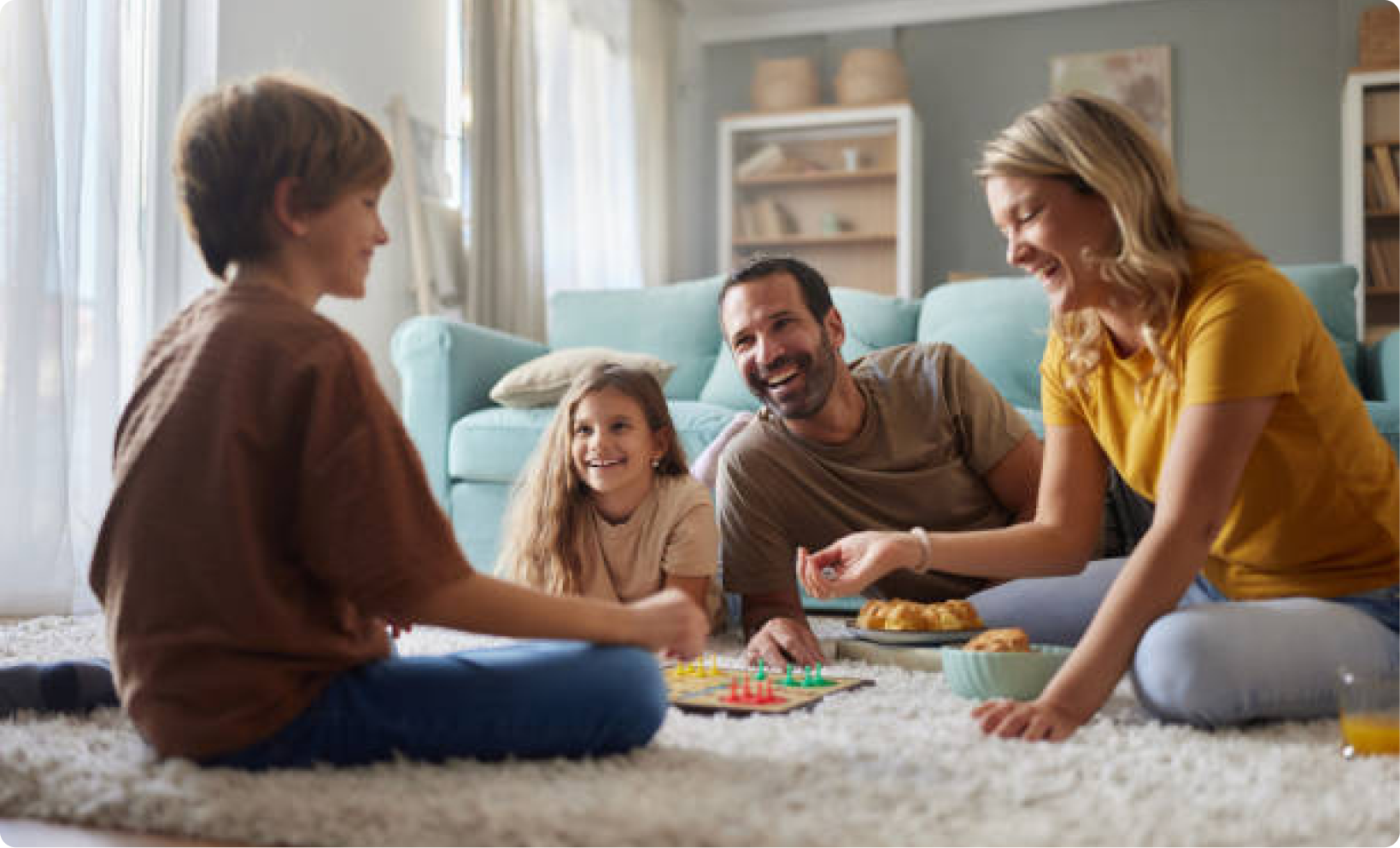 A family sharing creative play