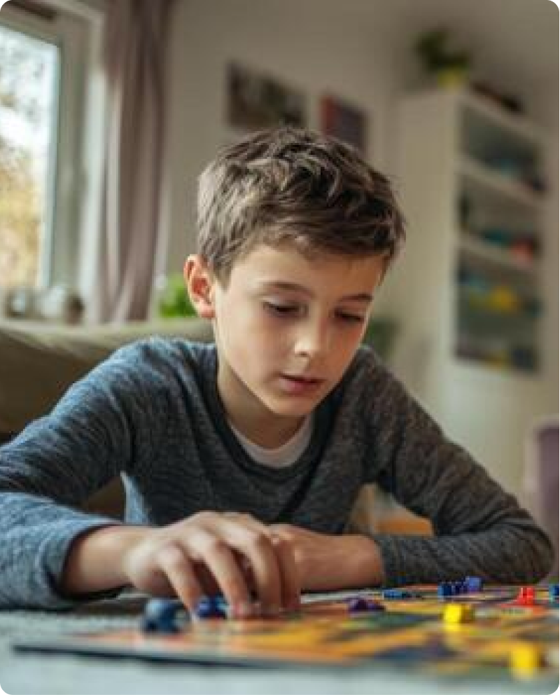 A child absorbed in imaginative play